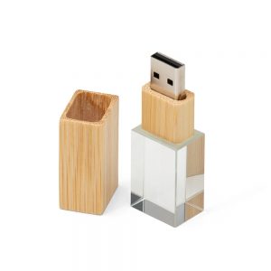 PEN DRIVE CRISTAL BAMBU PERSONALIZADO